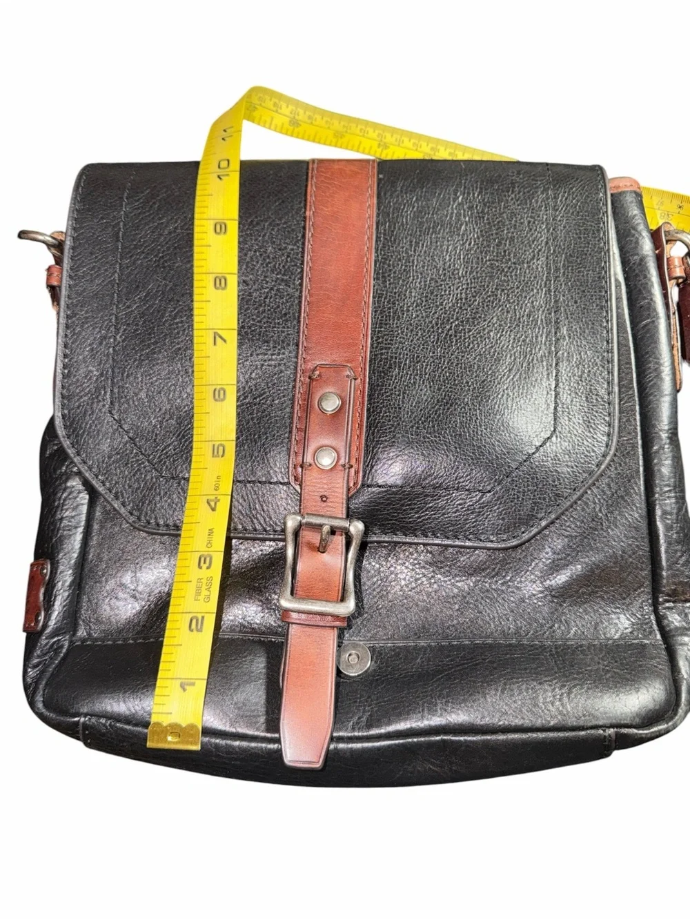 Patricia Nash Black Crossbody Bag with Brown Trim